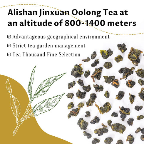 LWXLJMJZC Taiwan Alishan Jin Xuan Oolong Tea with Creamy Flavor - Loose Leaf (75 cups) 150g/5.3oz