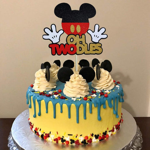 Oh Twodles Mouse Cake Topper | 2nd Birthday Party Supplies and Decorations