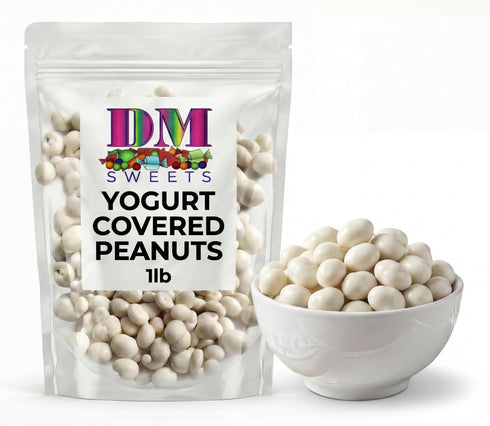 DM Sweets Yogurt Covered Peanuts 1 lb Bulk Bag Sweet & Crunchy Snack Creamy