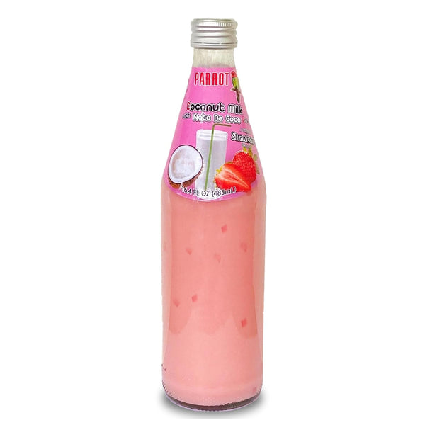Parrot Coconut Milk With Nata De Coco Drink Strawberry 485ml 16.4 fl.oz