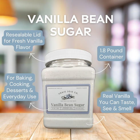 1.8 lbs 1 Pack 27 Oz Organic Madagascar Vanilla Ultra-fine Sugar | For Chefs, Home Cooking, Ice Cream, Cocktails