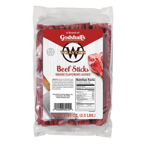 Weaver's Smoked Meats 7" Meat Sticks- Established in 1885 (Mild Beef, 2.5
