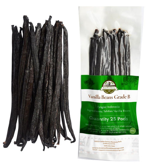 12 Aromatic Tahitian Vanilla Beans for Making Vanilla Extract, Whole Vanilla Beans