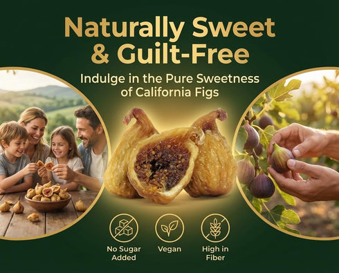 1 Lb (16 Oz Dried California Golden White Figs by It's Delish, Bag) | Fresh California Figs Naturally Sweet Dried Fruit
