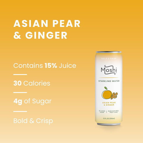12 Pack (Pack 12, Moshi Asian Flavored Sparkling Water - Carbonated Drink Made With Real Fruit Juice - No Added Sugar