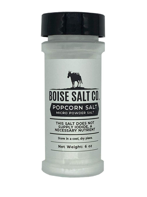 Boise Salt Co – Popcorn Salt – 6oz Shaker, Micro Powder Flour Salt