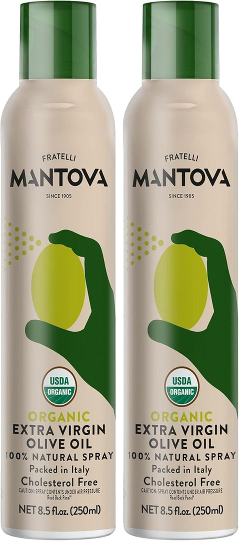 Mantova Organic Extra Virgin Olive Oil Spray, heart-healthy cooking spray perfect for