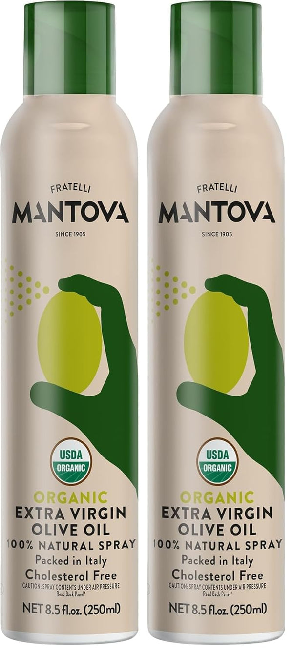 Mantova Organic Extra Virgin Olive Oil Spray, heart-healthy cooking spray perfect for