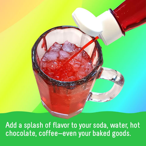 3-Pack 16.9 Time For Treats Cherry, Blue Raspberry, Watermelon Syrup Fluid Ounce Per Bottle for Snow Cones, Homemade