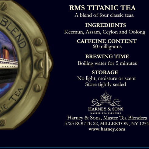 20 Count Harney & Sons RMS TITANIC Tea Sachet Tin