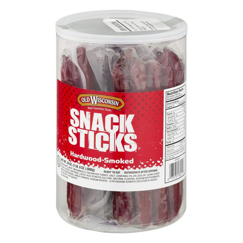 Old Wisconsin Beef Sausage Snack Sticks, Naturally Smoked, Ready to Eat, High Protein, Low