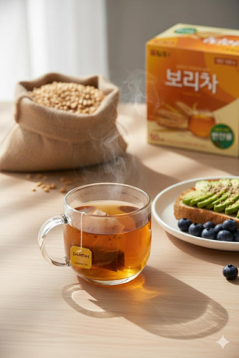 1.5g 50 Damtuh Korean Barley Tea Roasted Boricha Mugicha, Nutty Herbal Tea, Caffeine-Free, x Tea Bags