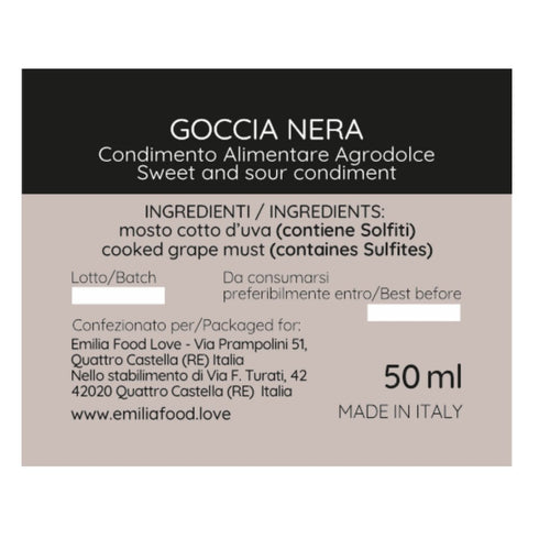 8 3.4 fl.oz 100 ml GOCCIA NERA Balsamic dressing Years Aged - Made in Italy - EMILIA FOOD LOVE Selected with love
