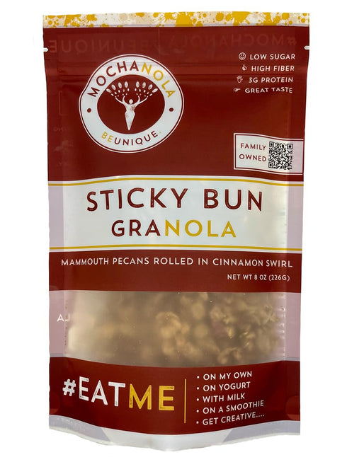 Mocha Nola, Sticky Bun Granola, SOFI Award Winning Granola, Family Owned Business,