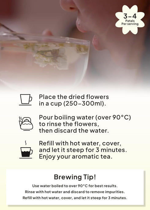 Korea,10g Korean Food, KKOKDAM Original Magnolia Flower Tea, Decaf Floral Blend, Fully Natural Flowers, No Caffeine
