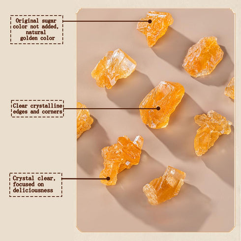 Toega 17.64 Oz Yellow Rock Sugar Natural Organic Traditional Sugar- Essential For Baking/Drinking/Cooking Rock Sugar