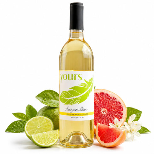 YOURS Non-Alcoholic White Wine Sauvignon Blanc, Alcohol-Removed 750mL Bottle, Crisp Citrus Lime