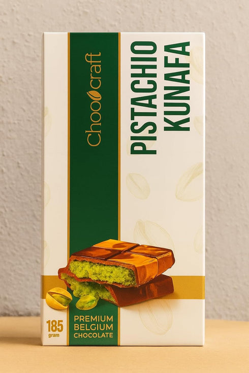 Saifsmart 6.53oz 185 100% (BIG-6.53oz) Chococraft Premium Dubai Chocolate Kunafa Pistachio (The Original), - grams