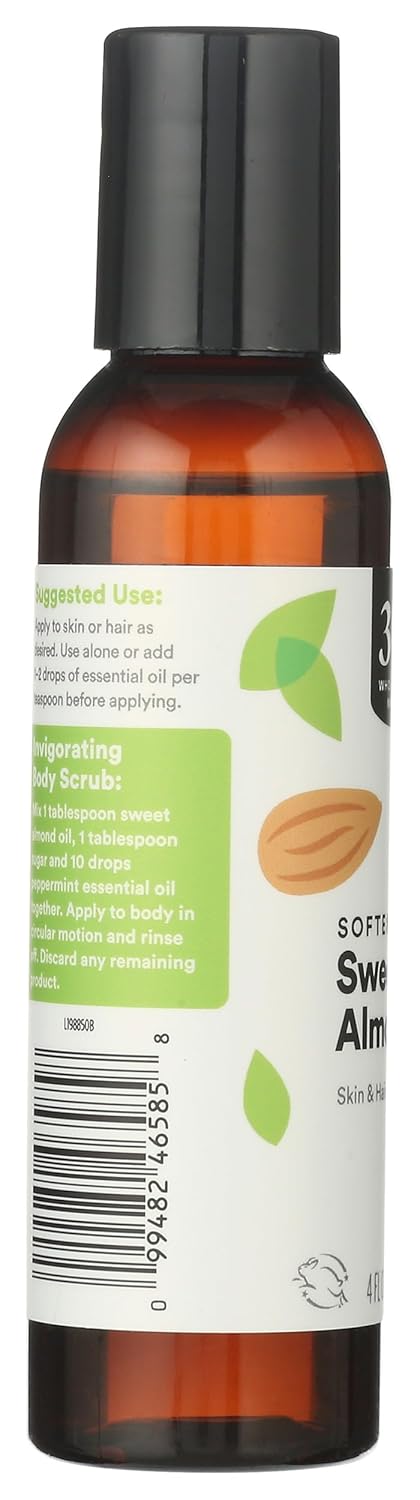 365 by Whole Foods Market 4 Oz , Softening Sweet Almond Oil, Skin & Hair Care, Fl