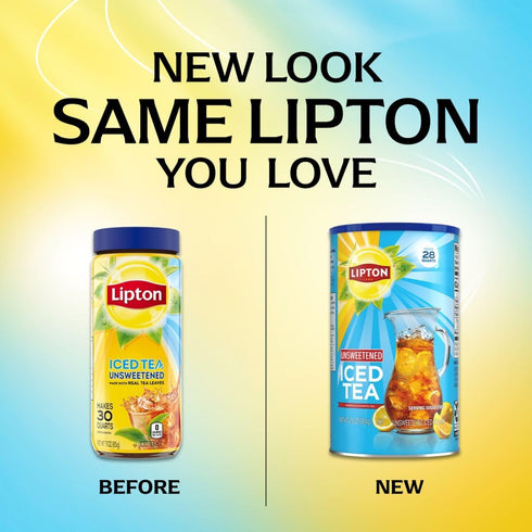 Pack 28 (2 56 Lipton Variety Iced Tea Mix Unsweetened Black Tea & Reduced Sugar Southern Sweet Tea, Quarts Each