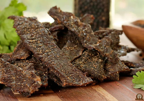 16oz Mahogany Smoked Meats: Peppered Brisket Jerky