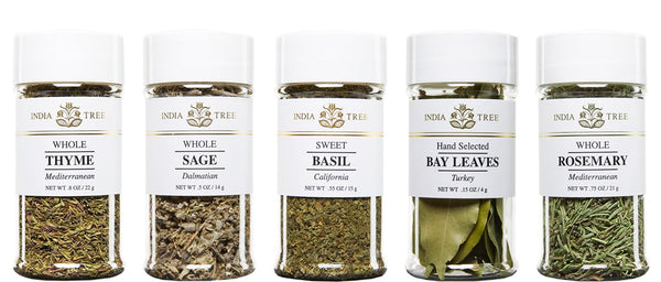 India Tree Kitchen Herb Essentials Gift Pack - 5 Jars of Mediterranean