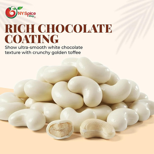 8 NY Spice Shop White Chocolate Covered Cashews - Ounce Candy Coated Cashew - Trail Mix White Chocolate Sweet Nut