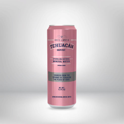 TEHUACN BRILLANTE 12oz 24 Pack Sparkling Mineral Water Original Can (Grapefruit)
