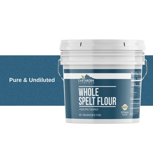 1 Earthborn Elements Whole Spelt Flour, Gallon Bucket, Nutty Flavor, From Spelt Berries
