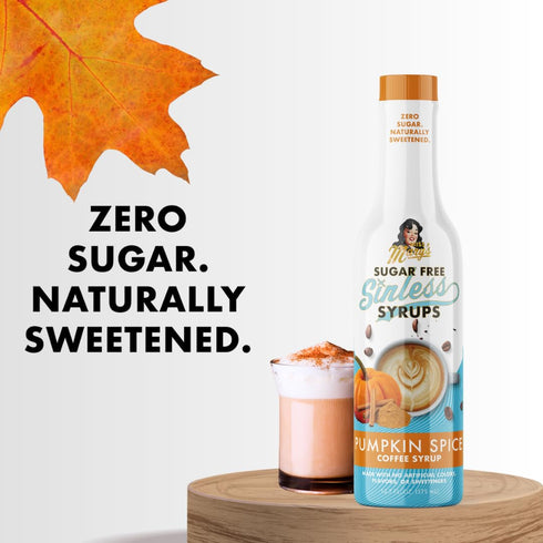 3pk 3 Pack Sugar Free Pumpkin Spice Coffee Syrup - Stevia Based, No Sugar Alcohols or Sucralose, No Artificial