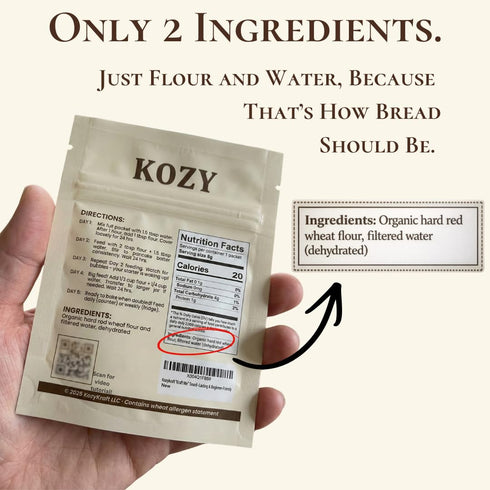 (5 Sourdough Starter Culture Dehydrated Wild Dry Yeast for Baking Homemade Artisan Bread Organic, Non-GMO, Fresh