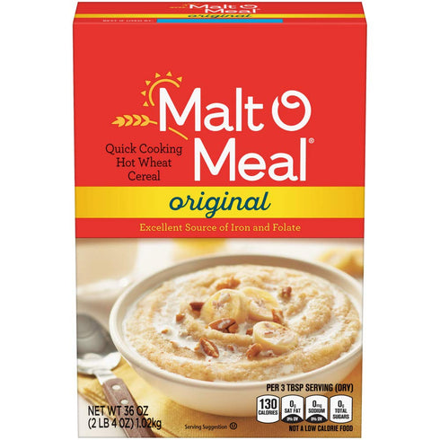 Malt-O-Meal, Original Malt-O-Meal Hot Breakfast Cereal, Quick Cooking, 36 Ounce Box (Pack