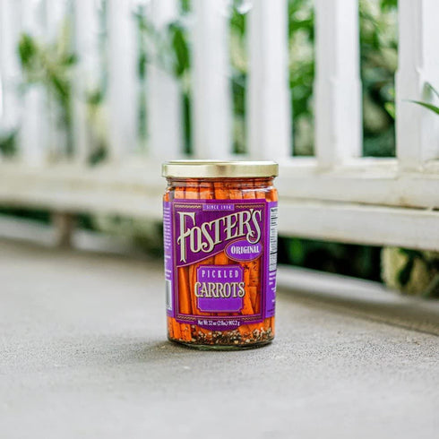 32oz, 2 Pack, 40 Foster's Pickled Carrots in a Jar, Original, Traditional Pickled Carrot Sticks Recipe for over years