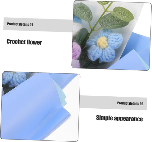 Crochet Flower Bouquet Gradient Handmade Faux Flower Arrangement for Home Decor Wedding Giving Lightweight and Crochet