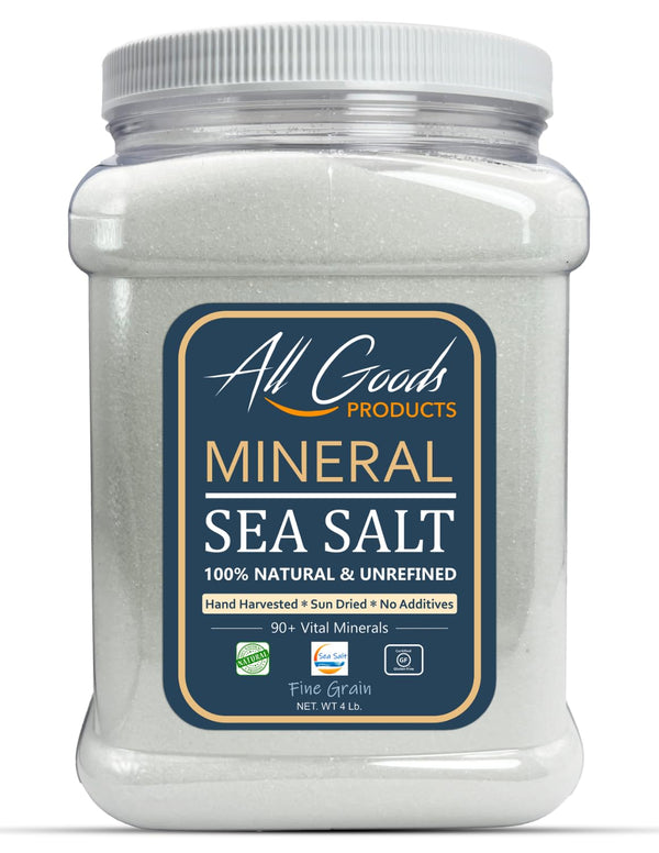 All Goods Mineral Sea Salt, Fine Grain 4 LB. From Baja California,