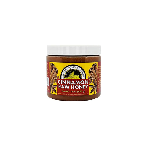 1.5 pound (24oz) Cinnamon Raw Honey - Untreated Unprocessed Creamy Raw Honey