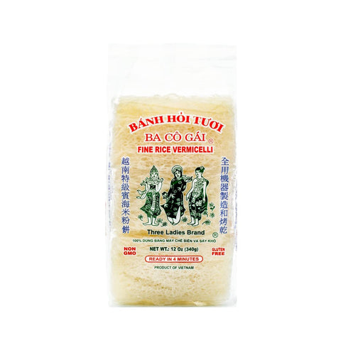 Three Ladies Fine Rice Vermicelli 12oz (4 Pack )