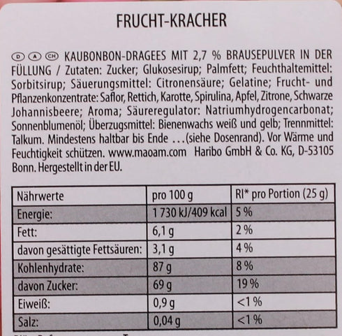 Tub-265 Haribo Maoam Frucht Kracher pcs