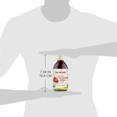 16,9 Oz (Pack 2) De Nigris Organic Pomegranate Vinegar Raw & Unfiltered of | Balsamic Vinegar Pomegranate With Mother