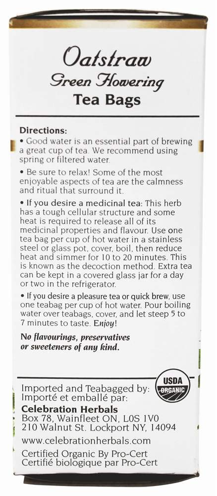 Celebration Herbals Oatstraw Green Flowering Herbal Tea - 24 Tea Bags