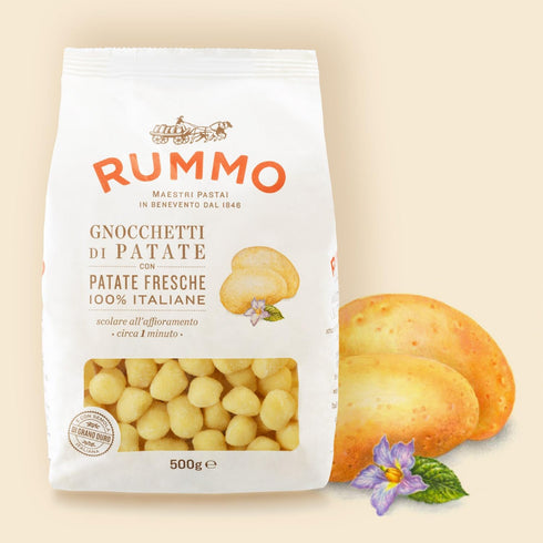 Rummo 17.6 (Pack 1) Gnocchi Di Patate - Potato Gnocchi Pasta, Organic Potatoes, Dry Italian Pasta, Durum Wheat Noodles