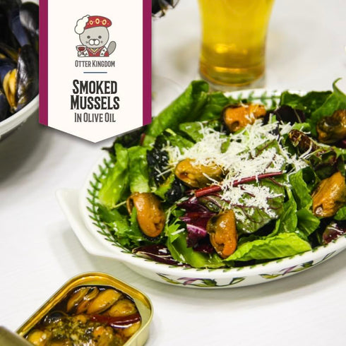 3-Ounce (Pack 12) Otter Kingdom Smoked Mussels in Olive Oil, Cans
