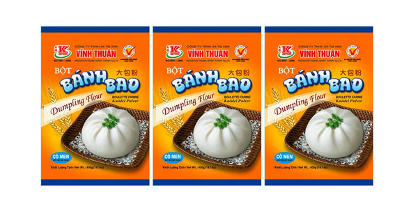 Vinh Thuan Dumpling Flour Mix Vietnamese Bot Banh Bao 1 Bag (14.1oz, Pack of