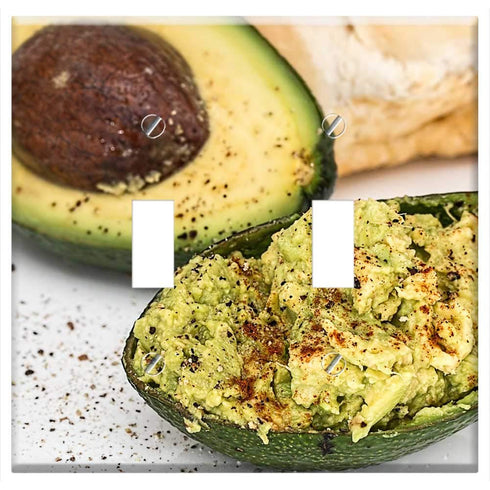 Yuatuwaw Switch Plate Double Toggle - Avocado Salad Fresh Food Vegetarian Diet Lunch