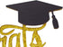 Congrats Grad Cake Topper - 2025 Graduation Party Decorations (Gold & Black)