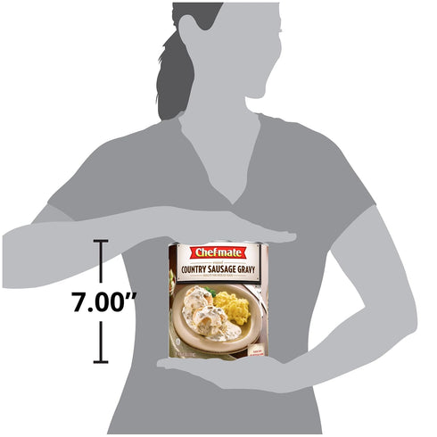 Country 6 lb 9 oz, #10 (Pack 2) Chef-mate Sausage Gravy, Breakfast Sausage, Biscuits and Gravy, Can