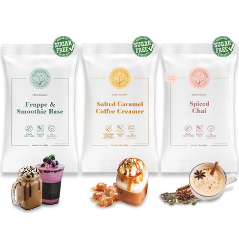 5 SPARROWS Sugar-Free White Chocolate Flavored Drink Mix, Stevia, Keto Friendly Coffee Creamers (Trial Combo B, Set of