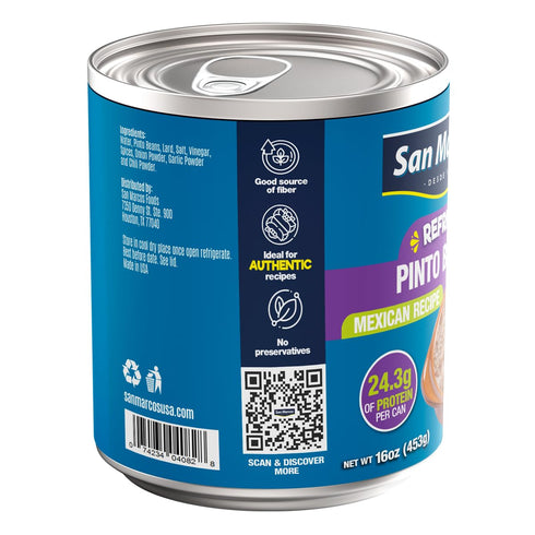 16 San Marcos Refried Pinto Beans, Ounce