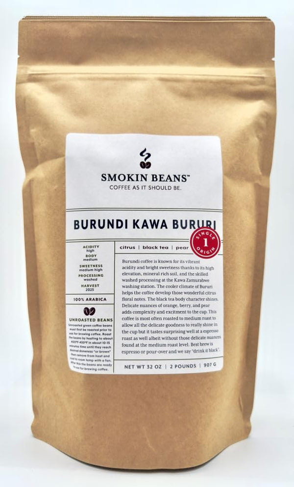 Smokin Beans 2-Pound Burundi, Unroasted Green Arabica Coffee Beans, Fresh Current Crop Specialty Grade,