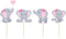Finduat 48 Pieces Pink Elephant Cupcake Toppers for Girl Baby Shower Decorations, Baby Girl Birthday Party Supplies